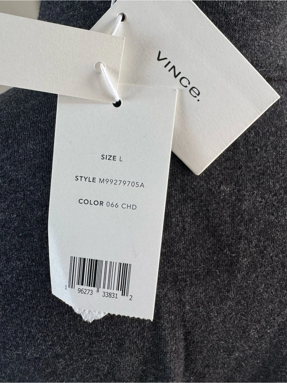 Vince Men’s Double-Face Long Sleeve Polo Gray Collar quarter zip Sweater cotton